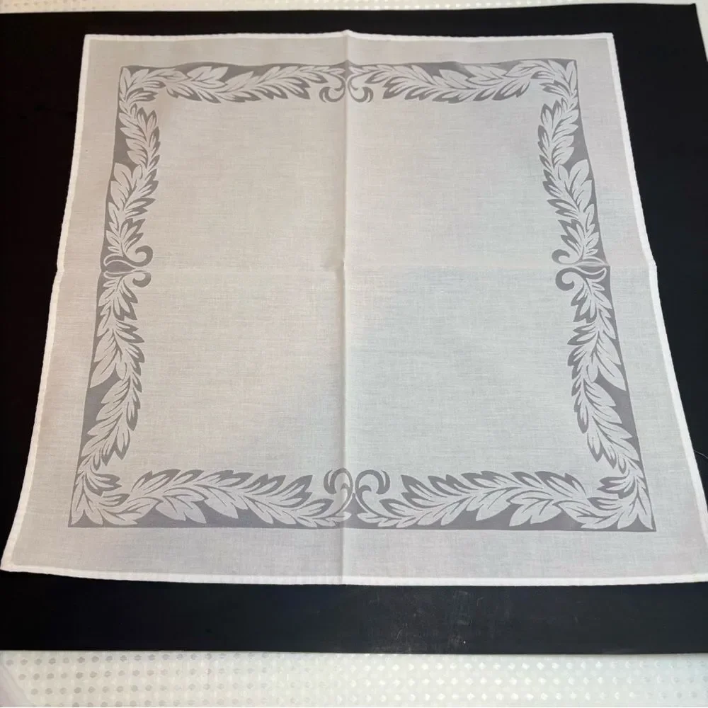 Elegant Vintage White Cloth Napkins Organza Insert Set of 5